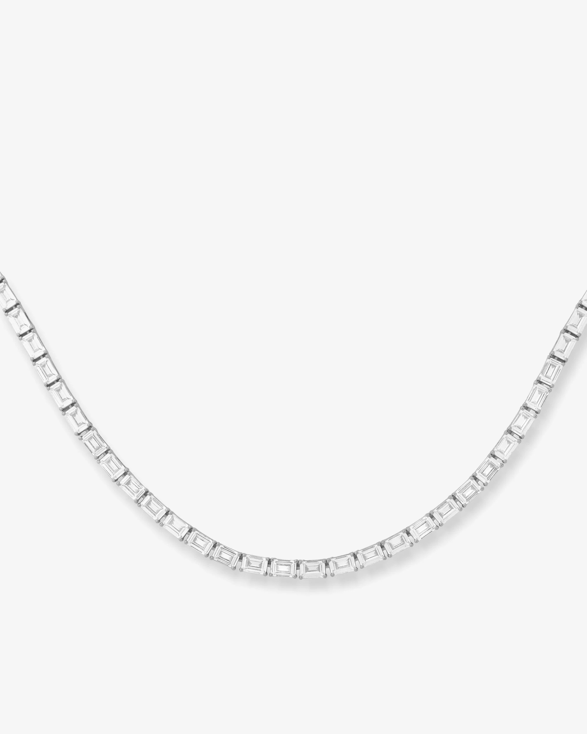Grand Slam Tennis Choker - Silver|White Diamondettes | Melinda Maria Jewelry