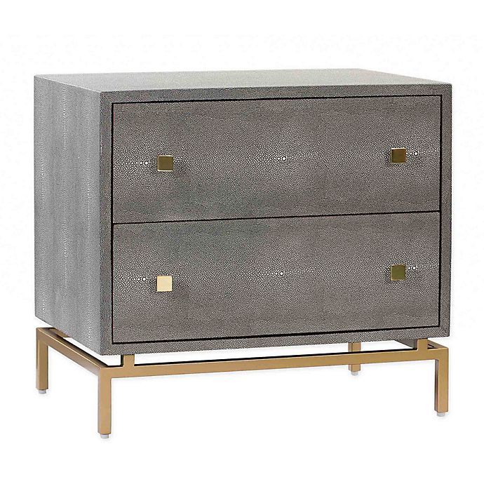 TOV Furniture Pesce Shagreen Nighstand in Dark Grey | Bed Bath & Beyond | Bed Bath & Beyond