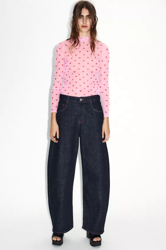 FINE KNIT HEART TOP | Zara US