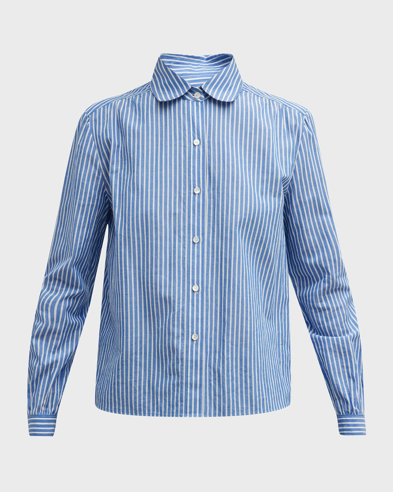 Sabrina Striped Collared Blouse | Neiman Marcus