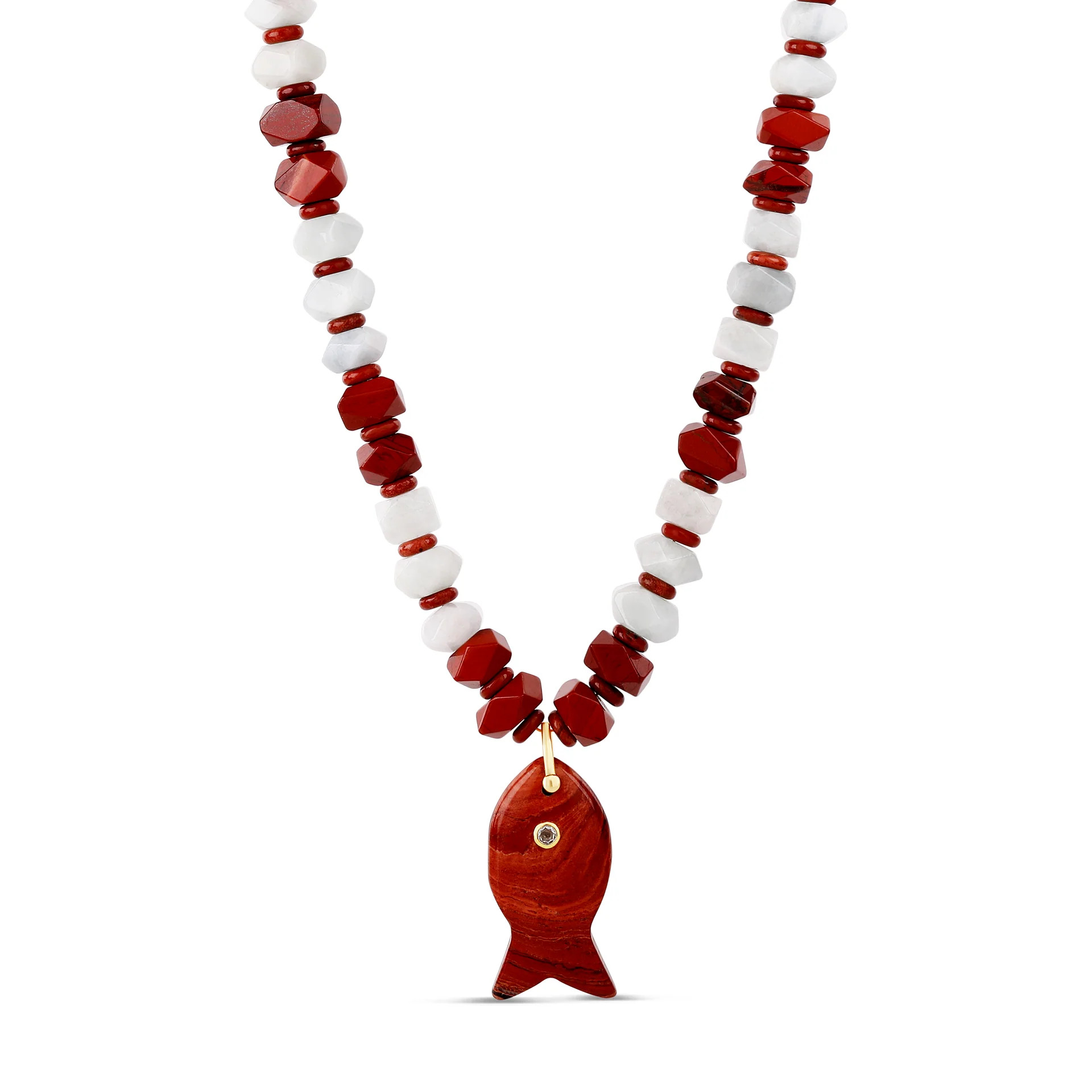 Red Jasper Fish Gemstone Necklace | Hannah B. Jewelry