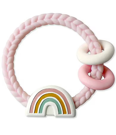 Itzy Ritzy Rattle Teether Rings - Rainbow - Pink | Dillard's