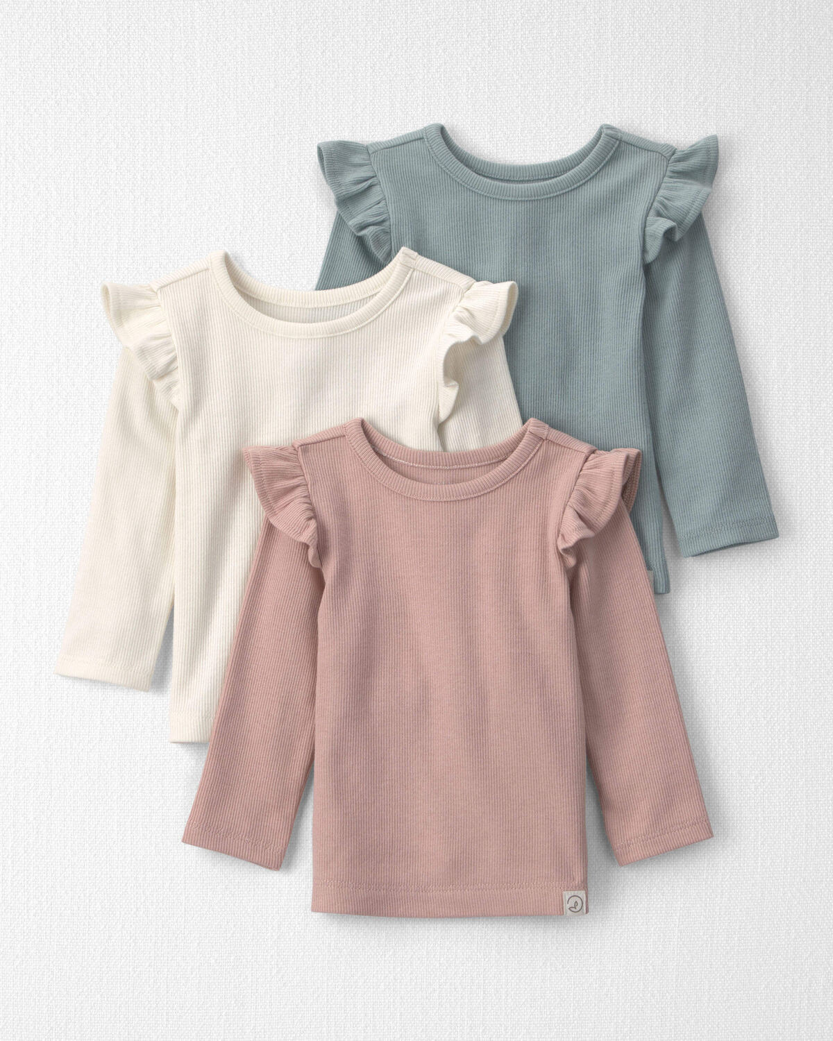 Baby Girl 3-Pack Organic Cotton Rib Slim Fit Tops | Carter's Inc