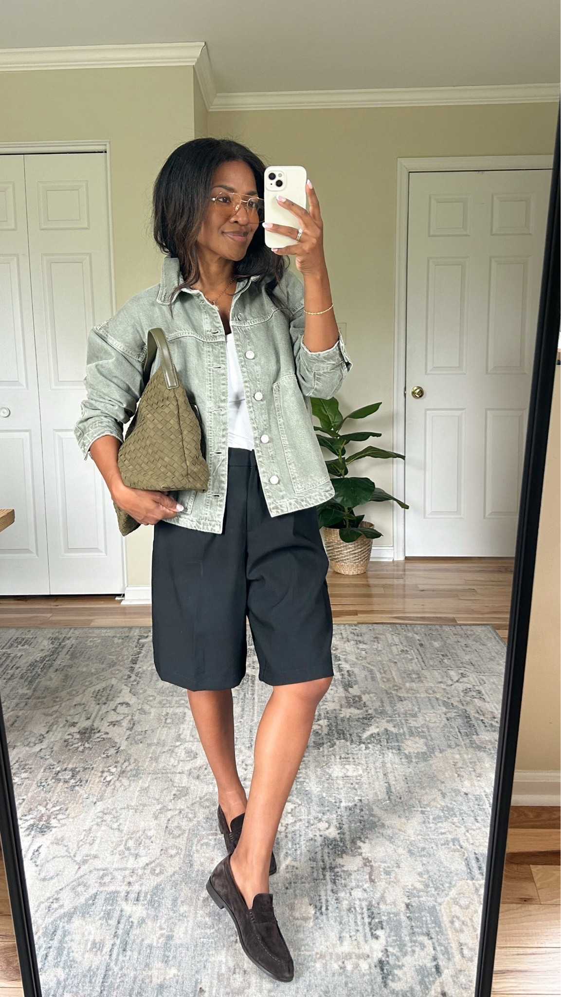 Wearing a small in jacket and white t shirt. Wearing an XS in shorts. Loafers are TTS

#LTKootd #LTKgrwm #LTKOver40