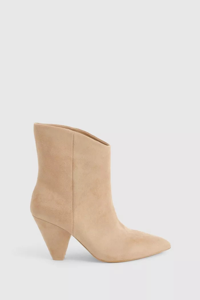 Cone Heel Pointed Ankle Boots | Boohoo.com (UK & IE)