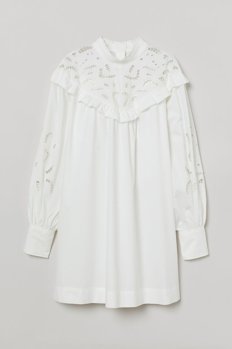 H & M - Eyelet Embroidery-detail Dress - White | H&M (US + CA)