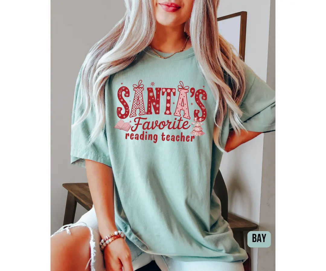 Comfort Colors® Christmas Reading Teacher Shirt, Reading Special Ed Teacher Gifts, Teacher Appre... | Etsy (US)