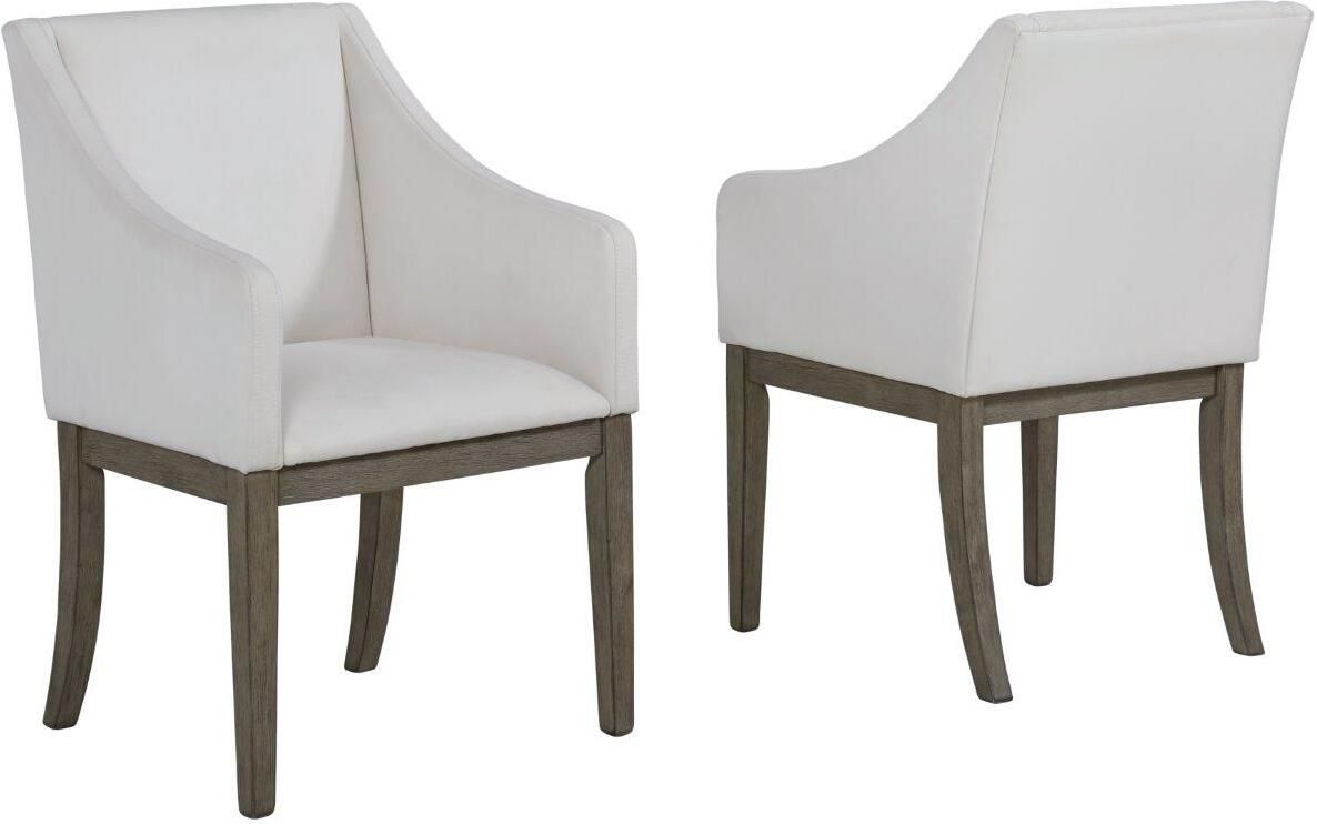 Anibecca Off White Upholstered Arm Chair Set Of 2 | 1stopbedrooms