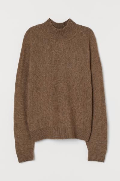 Fine-knit jumper - Brown marl - Ladies | H&M GB | H&M (UK, MY, IN, SG, PH, TW, HK)