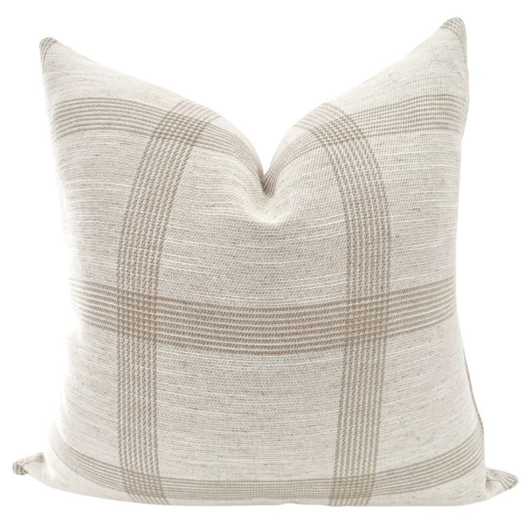 Linen Windowpane Pillow Cover | Hackner Home (US)