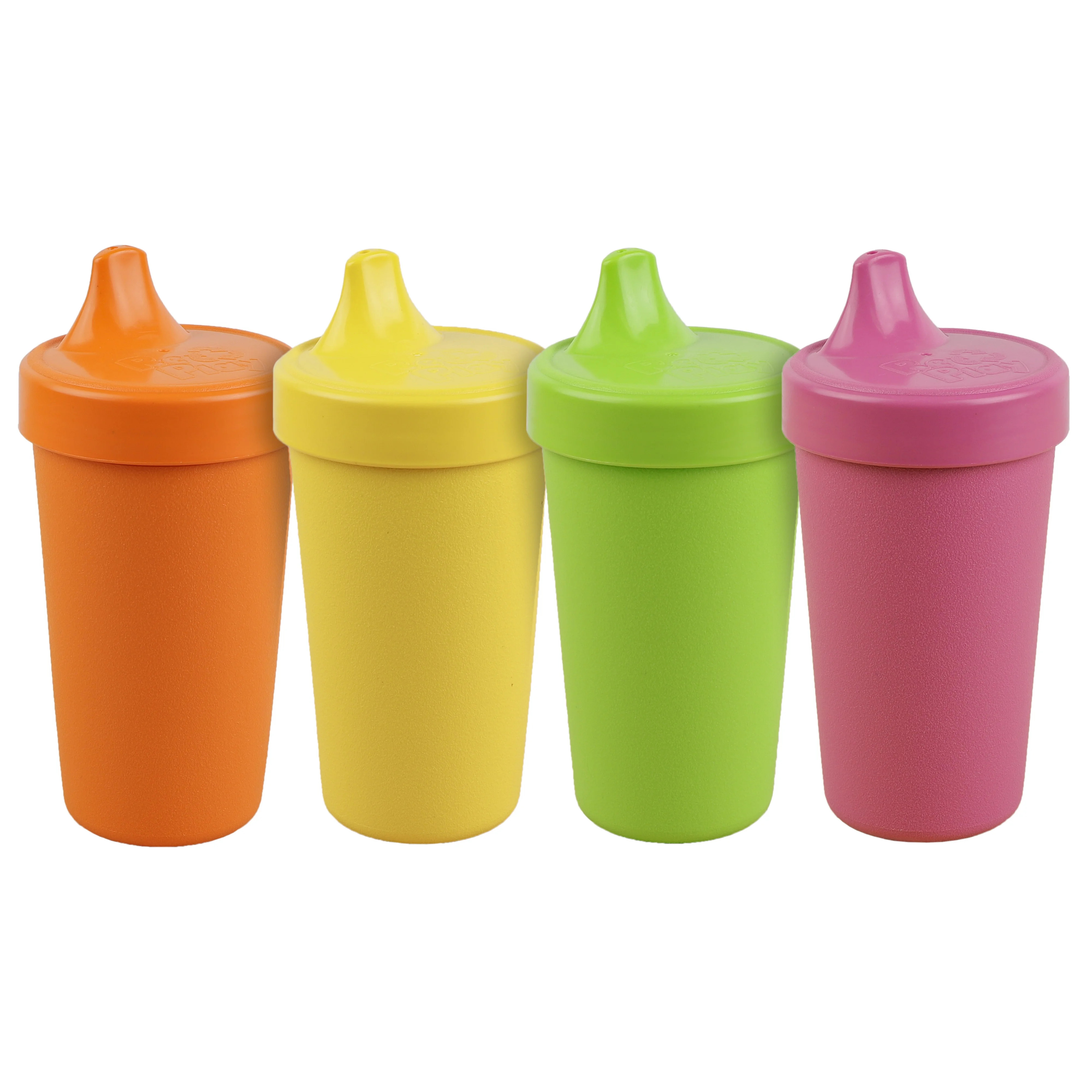 Re-Play | Made in USA | 4pk Toddler No Spill Sippy Cups | Orange, Yellow, Lime Green. Bright Pink... | Walmart (US)