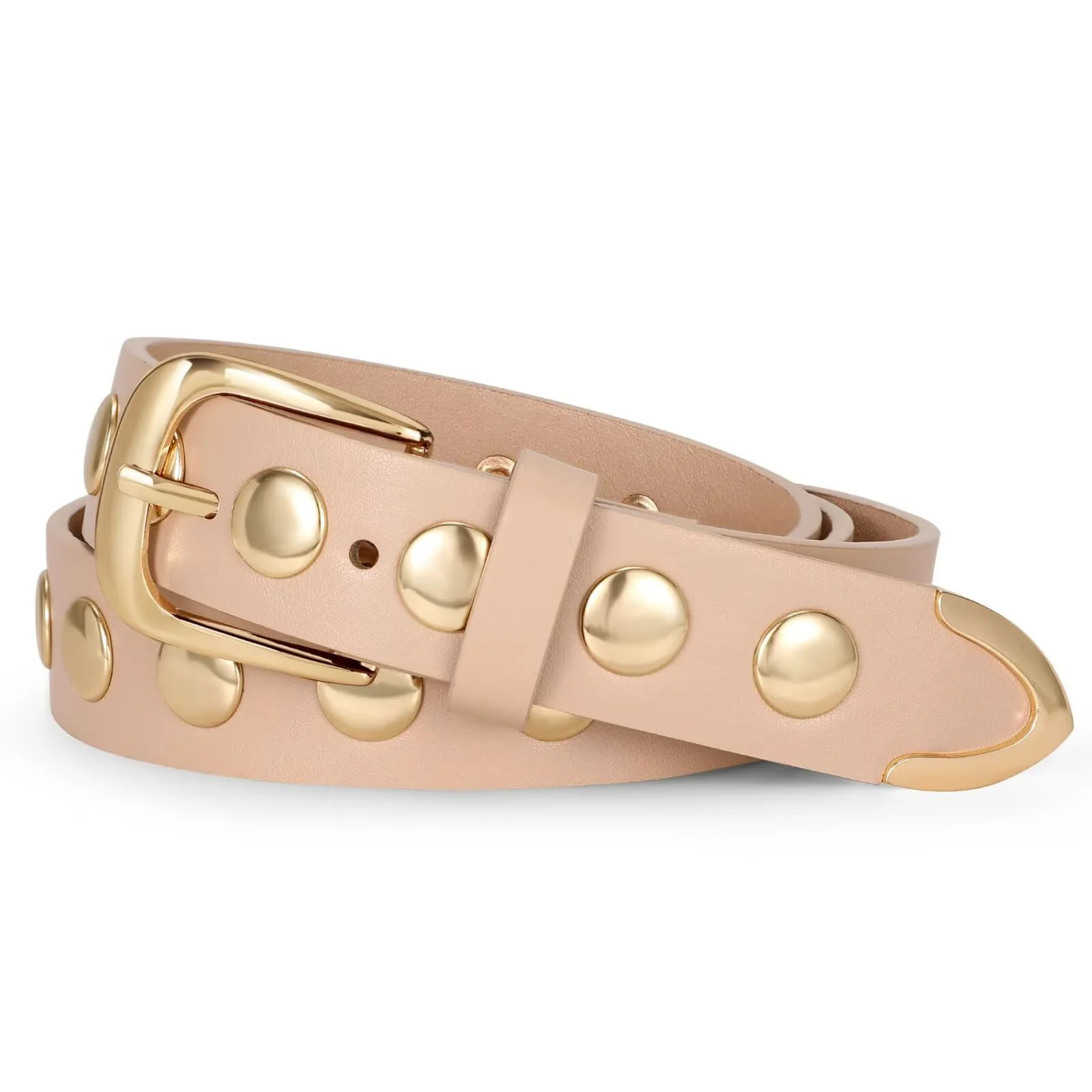 WHIPPY Women's Leather Belt for Jeans Dresses Ladies Studded Leather Belts | Walmart (US)