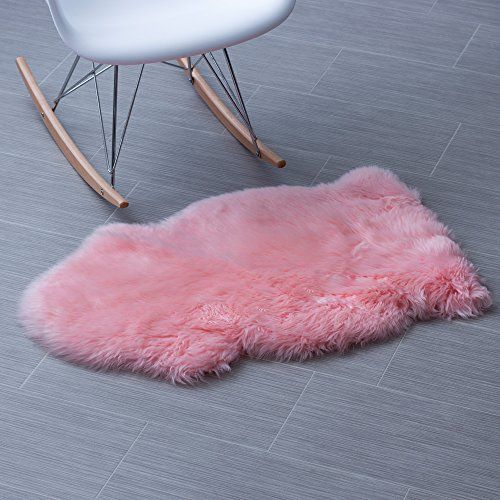 Genuine Australian Sheepskin Rug One Pelt Light Pink Natural Fur, Single, Approx. 2ft. x 3ft. | Amazon (US)