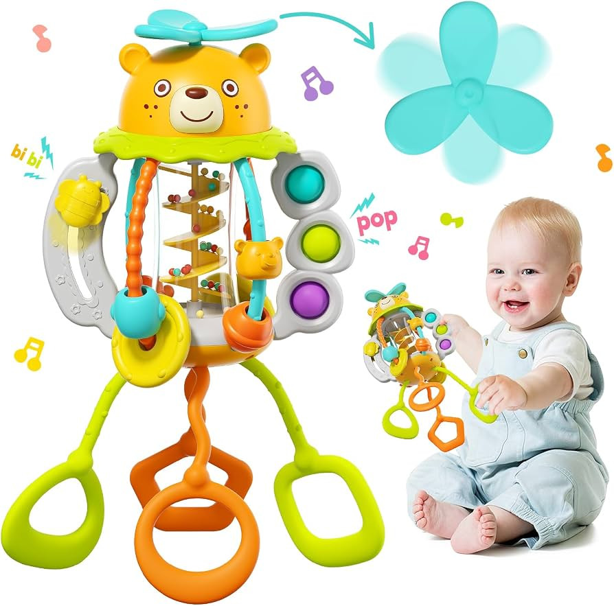 HOLA Montessori Toys for 1 Year Old Boys-Rattle Teething Baby Toys 0-6 & 6-12 Months, Silicone Pu... | Amazon (US)