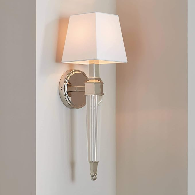 Possini Euro Design Irene Modern Wall Lamp Polished Nickel Silver Hardwired 6" Wide Fixture Mount... | Amazon (US)