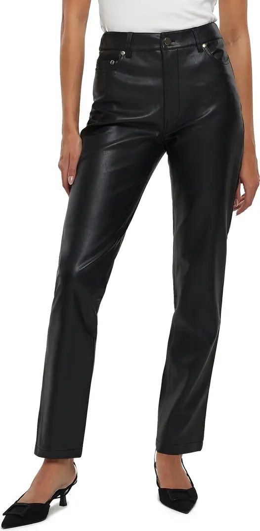 Faux Leather Straight Leg Pants | Nordstrom
