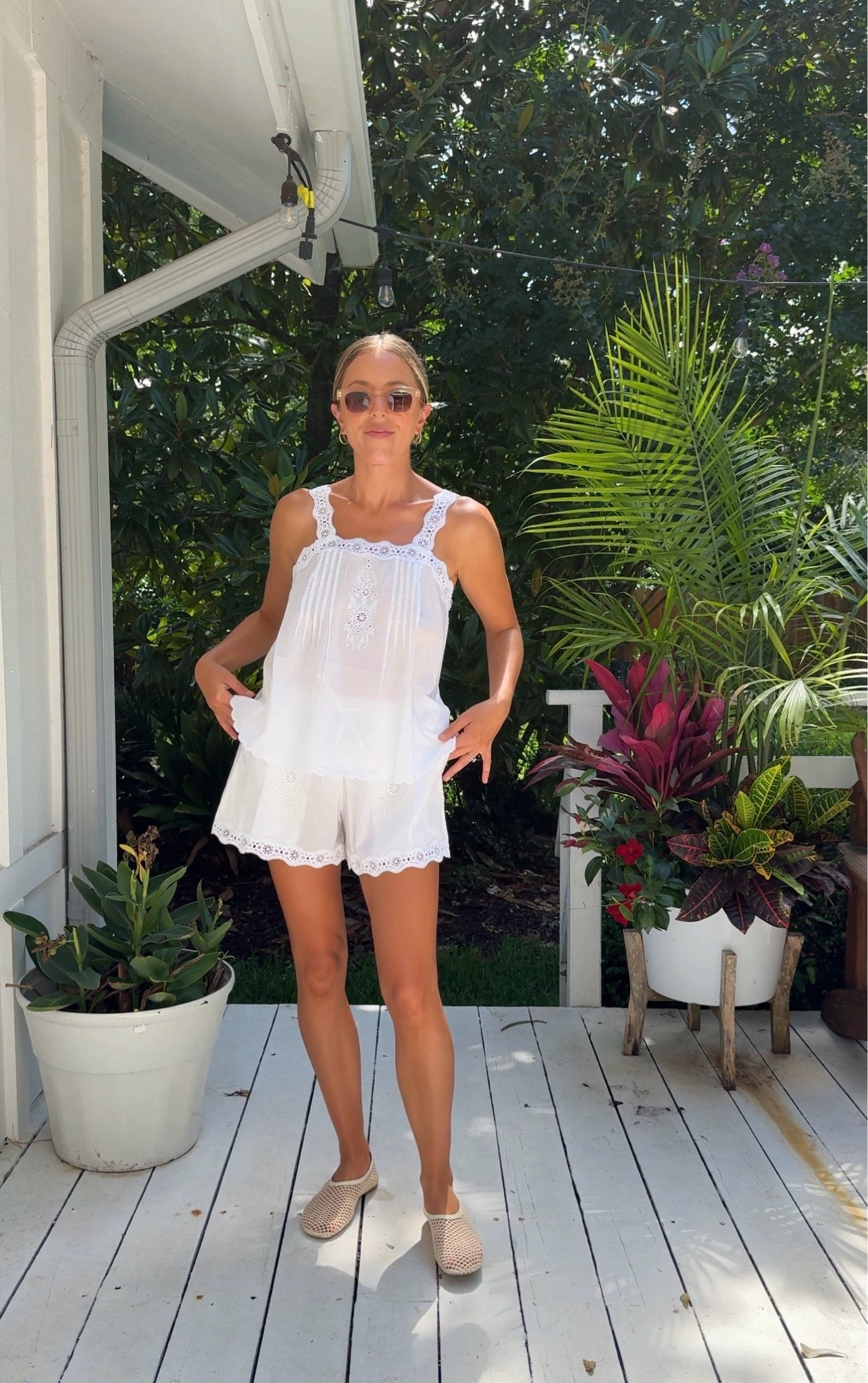 Size medium shorts, small top