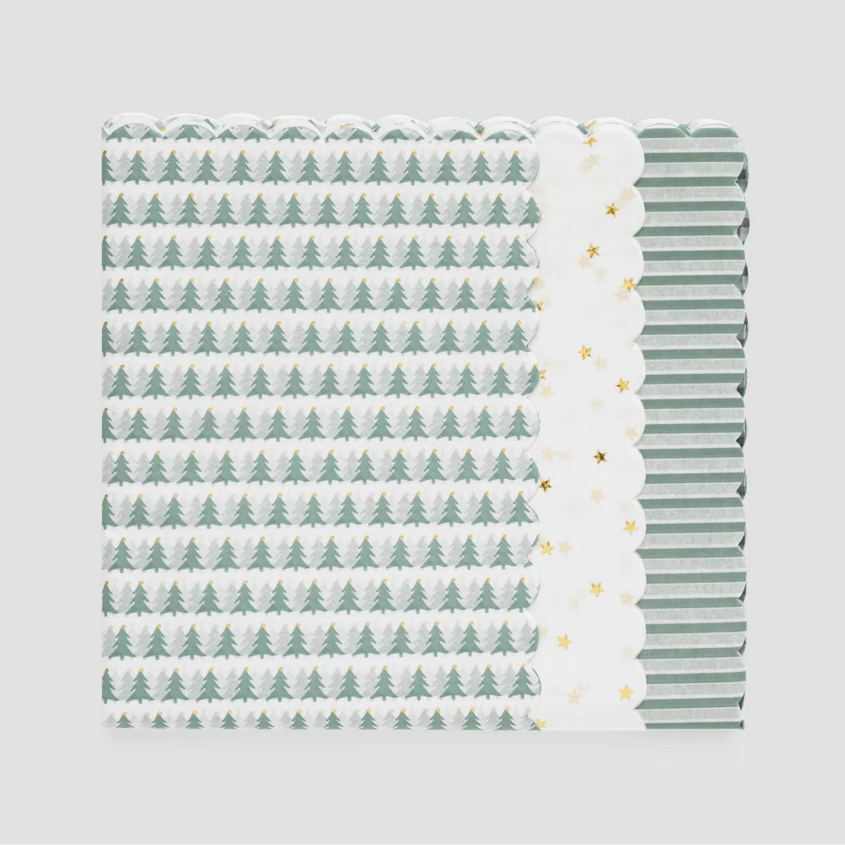 25ct Christmas Tree and Striped Tissue Paper Green/White - Sugar Paper™ + Target | Target