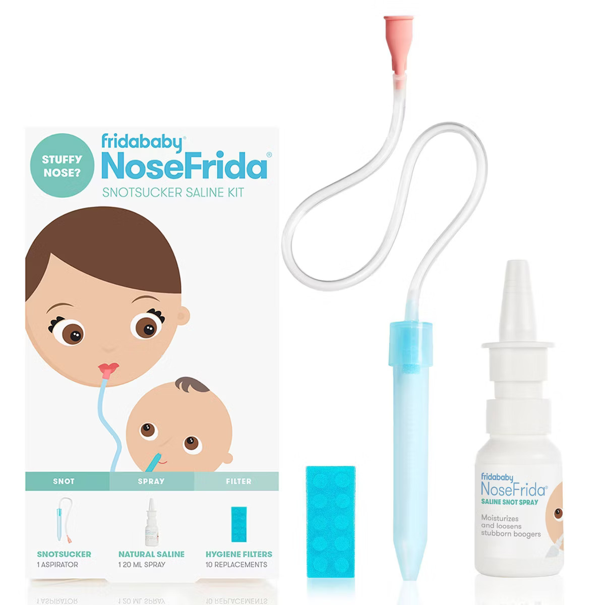 Frida Baby Baby Nasal Aspirator NoseFrida The Snotsucker All-Natural Saline Nasal Spray - 12ct | Target