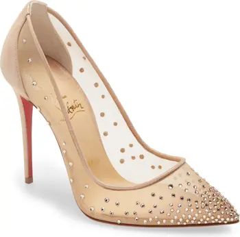 Christian Louboutin Mini Glitter Follies Strass Pump | Nordstrom | Nordstrom