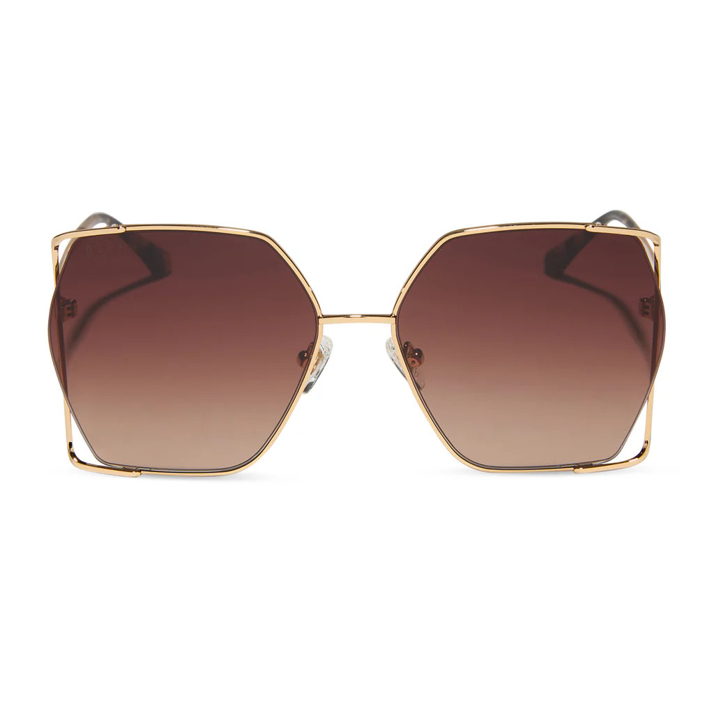 DONNA IV - GOLD + BROWN GRADIENT SUNGLASSES | DIFF Eyewear