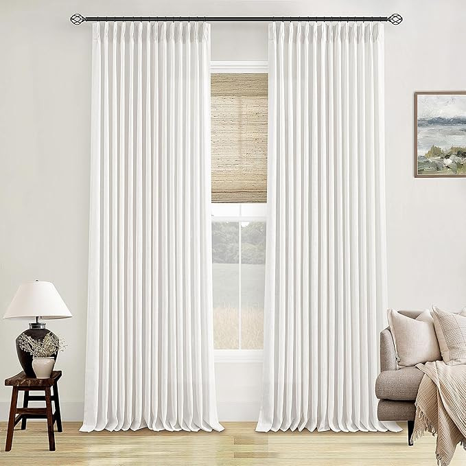120 Inch Curtains High Ceiling Tall Curtains 2 Panels Set for Living Room Pinch Pleated with Hook... | Amazon (US)
