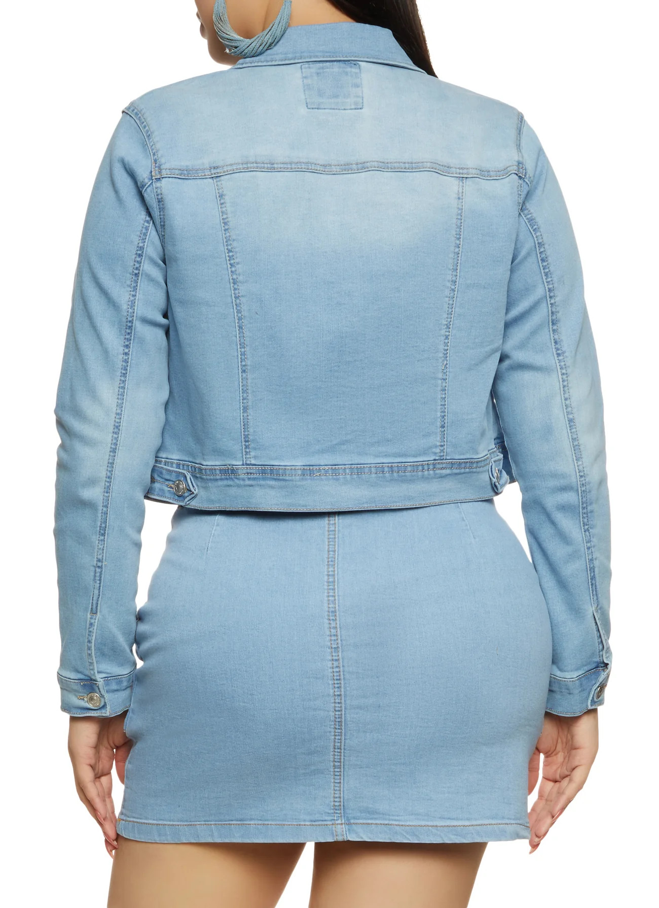 Plus Size WAX Solid Denim Jacket | Rainbow Shops