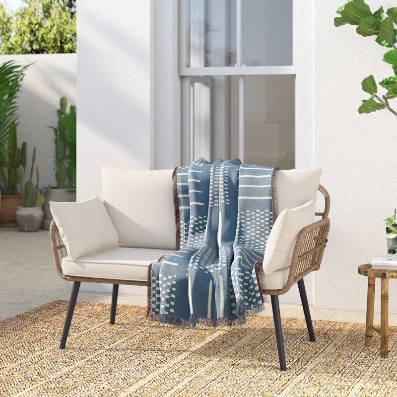 Culbreth 51.2'' Wide Outdoor Loveseat with Cushions | Wayfair North America