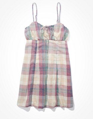 AE Plaid Slip Mini Dress | American Eagle Outfitters (US & CA)