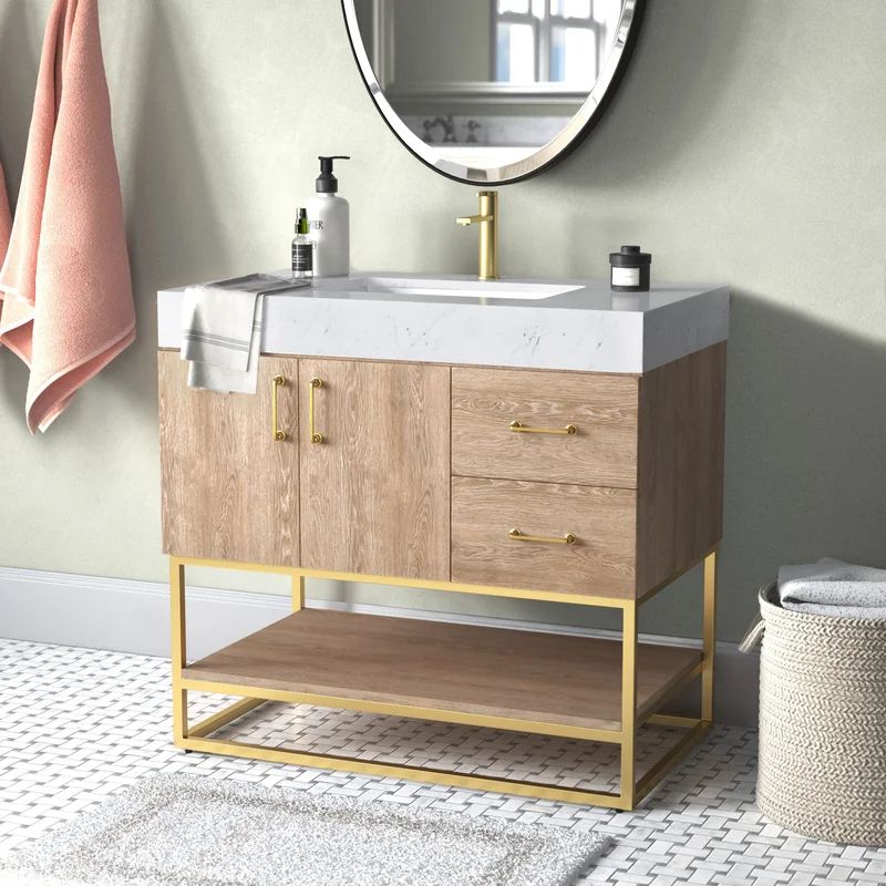 Annice 36'' Single Bathroom Vanity with Stone Top | Wayfair North America