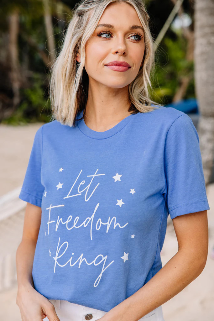 Let Freedom Ring Columbia Blue Graphic Tee | The Mint Julep Boutique