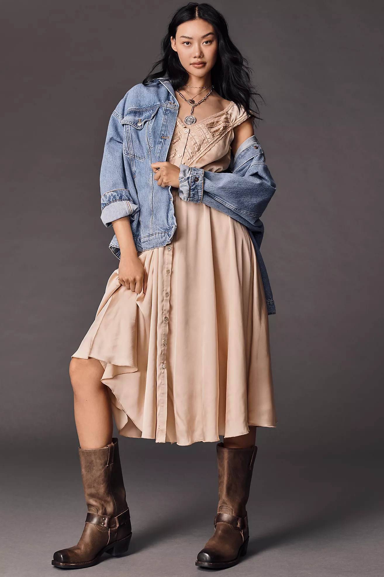 By Anthropologie Sleeveless Hanky-Hem Midi Dress | Anthropologie (US)