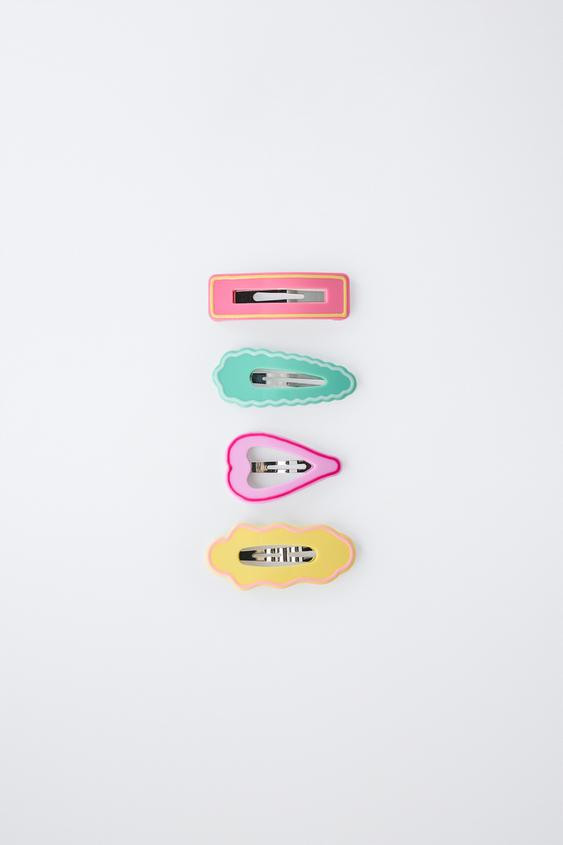PACK OF FOUR SHAPED HAIR CLIPS | Zara US
