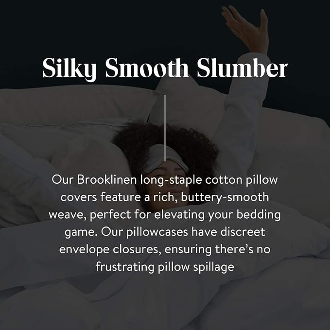 Brooklinen Luxury Sateen Pillowcases - Set of 2, Standard Size in White - 100% Long Staple Cotton... | Amazon (US)