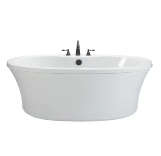 MTI Baths MBOFSX6636AVWH White 66X36 Above Floor Rough, Free Standing Soaker-Virtual Spout | Build.com, Inc.