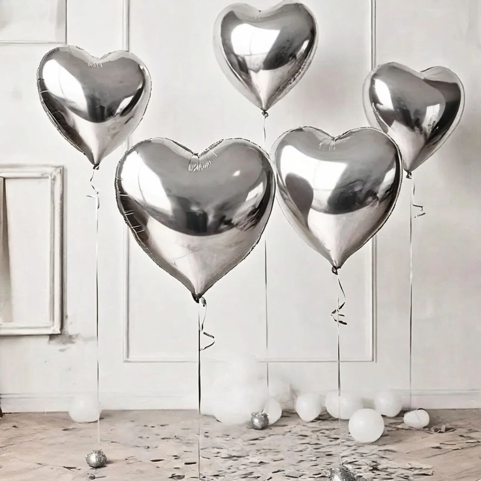 Sweet 16 Balloons Silver Balloons Bachelorette Balloon Decor Foil Heart Balloons Valentine's Day ... | Etsy (US)