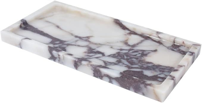 100% Natural Luxury Calaccata Viola Marble Small Hand Towel Tray Holder Organizer, Makeup Bathroo... | Amazon (US)