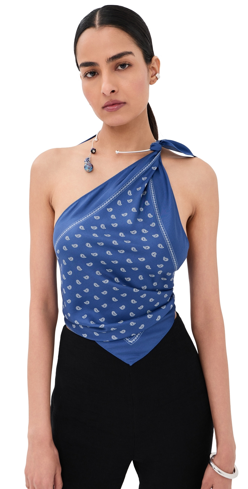 Christopher Esber Bandana Scarf Tie Top Indigo Bandana Print 12 | Shopbop