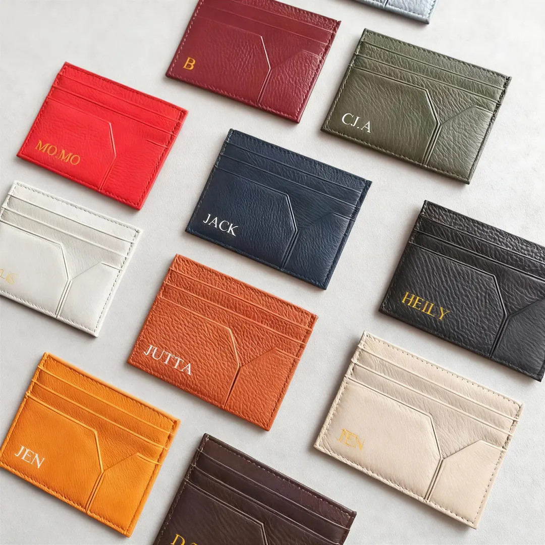 Personalized Genuine Leather Card Holder With Initials, Minimalist Business Wallet for Men, Custo... | Etsy (US)