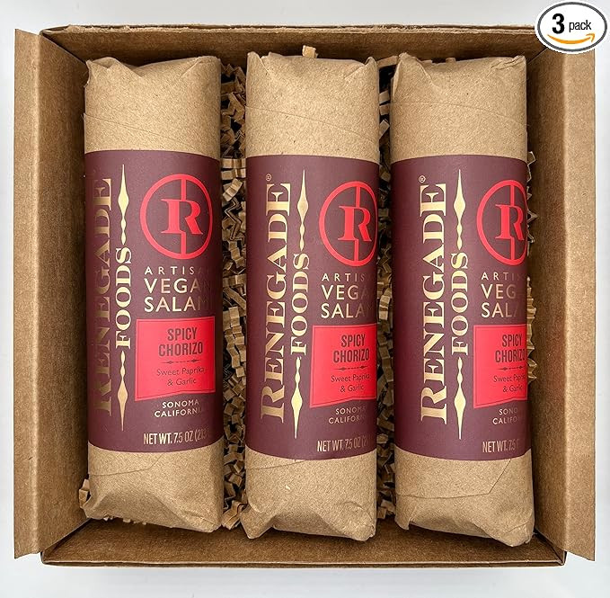 Renegade Foods Artisan Vegan Salami Trio - Spicy Vegan Chorizo – Spanish-Style Plant-Based Meat... | Amazon (US)