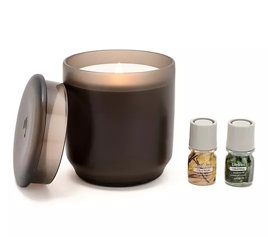 Lifelines Rechargeable Flameless Candle with 2 ClickWicks - QVC.com | QVC