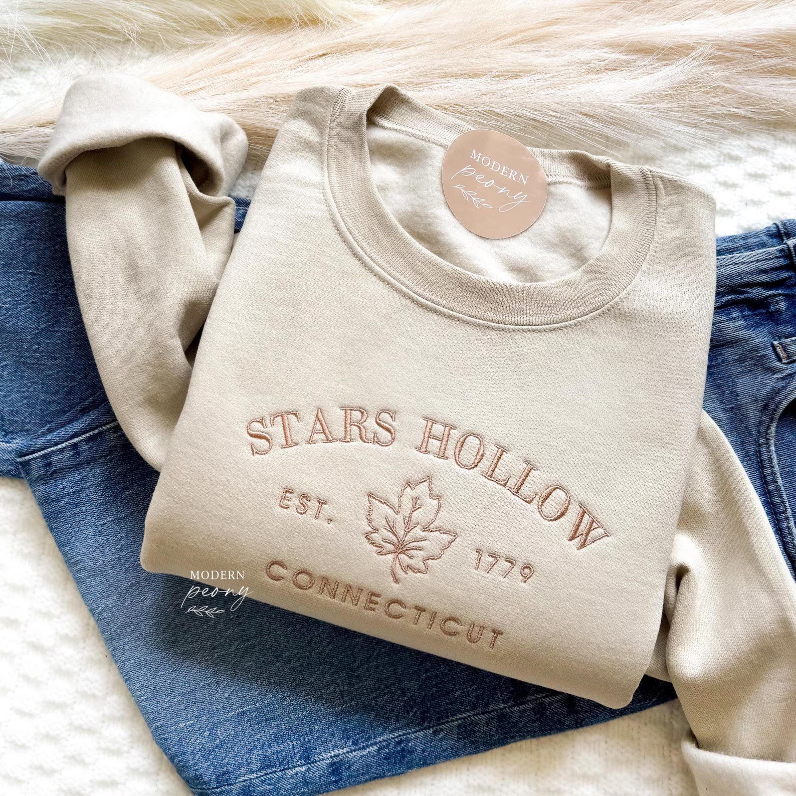 FALL sweatshirt, Embroidered Stars Hollow Crewneck, Rory Lorelai Sweatshirt, Coffee Sweatshirt, B... | Etsy (Global)