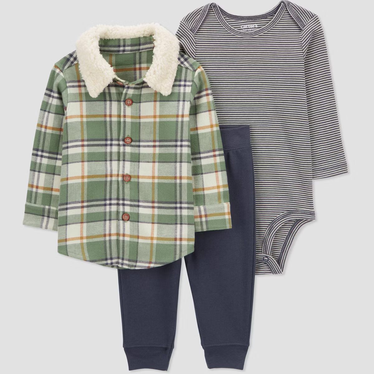 Carter's Just One You® Baby Boys' Plaid Coordinate Set - Green | Target