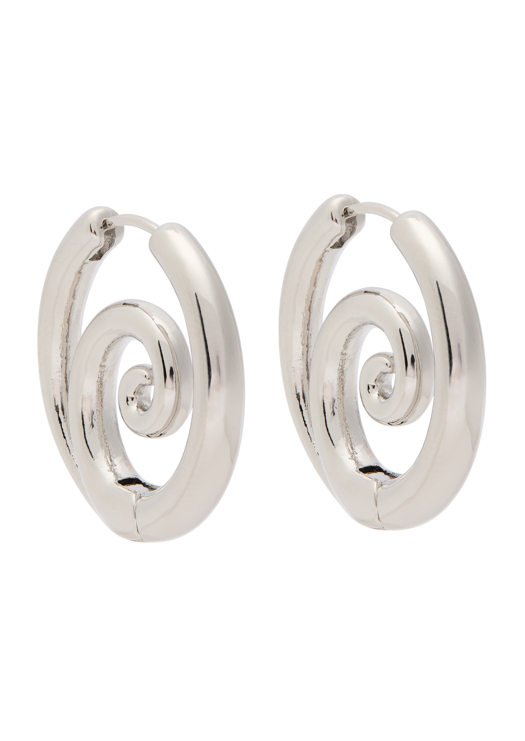 Swirl rhodium-plated hoop earrings | Harvey Nichols