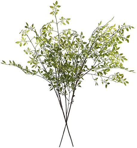 Melorca&Guilla Artificial Plants,2PCS 43.3" Green Nandina Faux Branches for Vase,Artificial Plant... | Amazon (US)