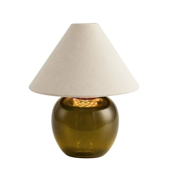 Better Homes & Gardens 8.5" Green Glass Rechargeable LED Portable Lamp with Dimmable Touch Sensor | Walmart (US)