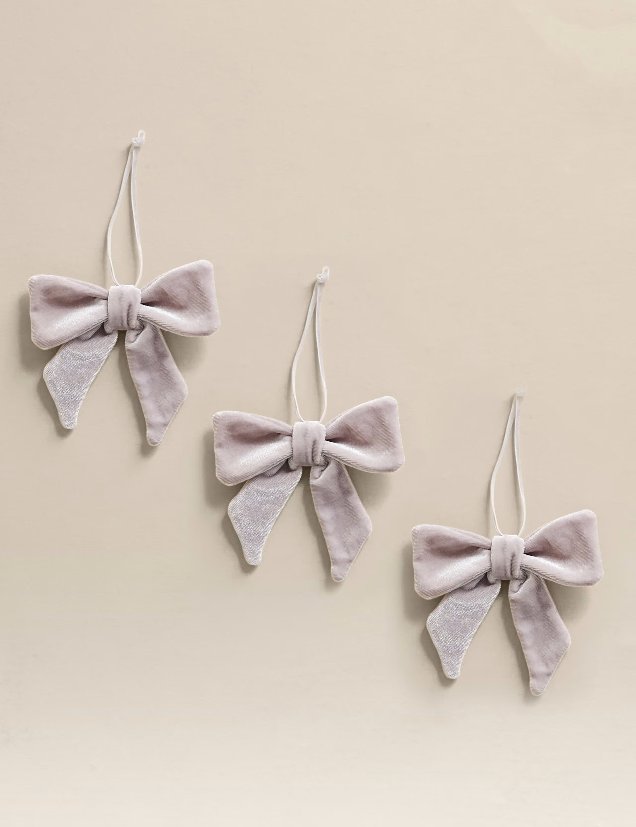 3pk Velvet Hanging Bow Decorations | Marks & Spencer (UK)