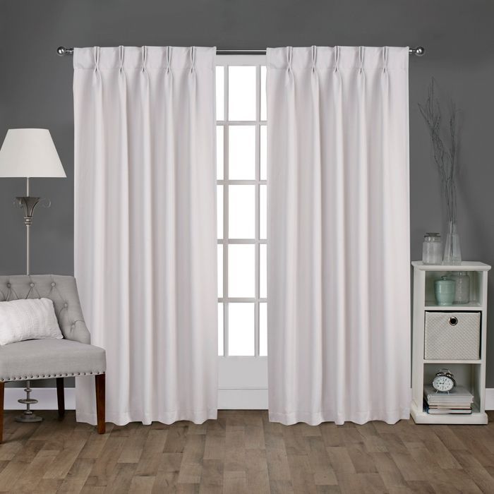 Exclusive Home Sateen Pinch Pleat Woven Blackout Back Tab Window Curtain Panel Pair | Target