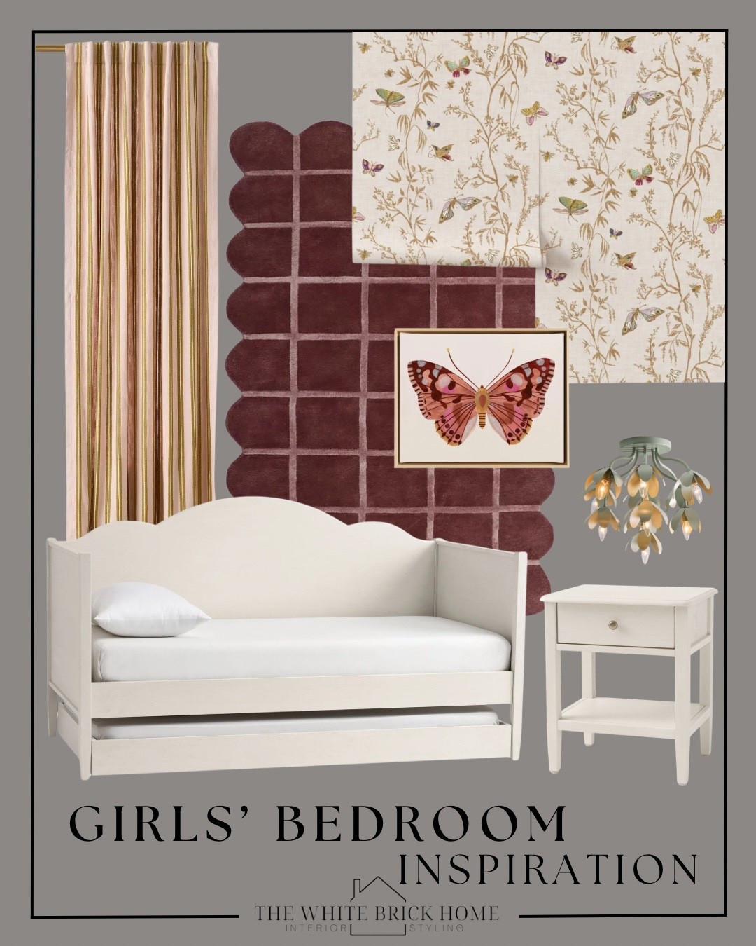 I love this wallpaper for a girls bedroom or nursery - pair it with maroon and some fun wall art for a beautiful, classy girls bedroom design. 

Girls room, girls bedroom, kids room, kids bedroom, girls room decor, girls room furniture, girls room curtains, girls room wallpaper, girls room bedroom, trundle bed, girls room ideas, girls room finds, home decor, butterfly bedroom, nightstand, curtains, home decor, home design, girls room furniture, wallpaper, girls room wallpaper, spoonflower, pottery barn kids, Anthropologie, wayfair

#LTKHome #LTKSaleAlert #LTKKids