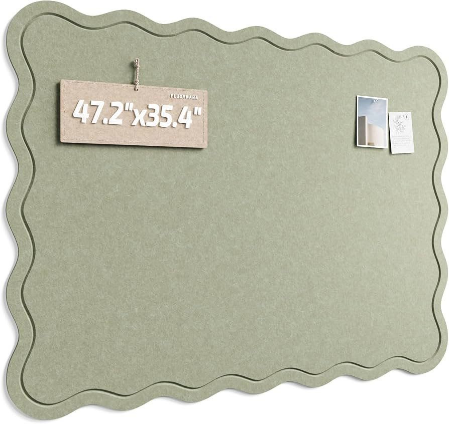 Fluxynara Scalloped Felt Bulletin Board, 47.2"x35.4", Sage | Amazon (US)